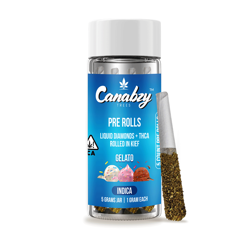 Canabzy Kief Coated Pre-Rolls  –  5000mg –  Gelato