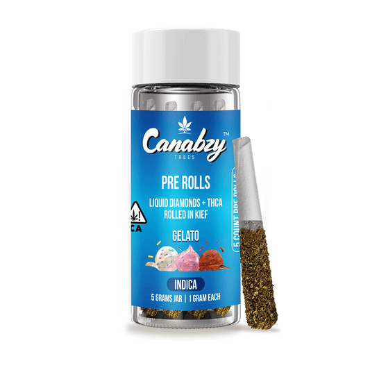 Canabzy Kief Coated Pre-Rolls  –  5000mg –  Gelato