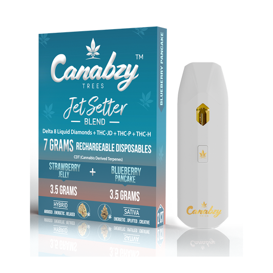 Canabzy Disposable – Jet Setter Blend – Strawberry Jelly + Blueberry Pancake