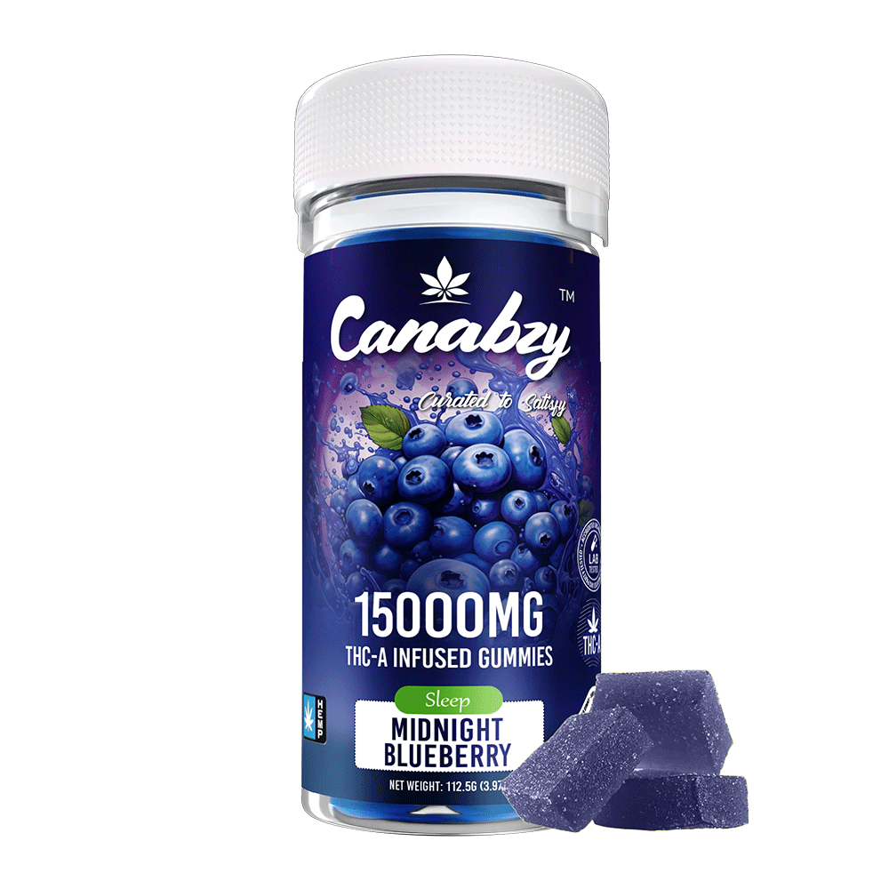 Canabzy THC-A Infused Gummies 15000mg 30ct - Midnight Blueberry