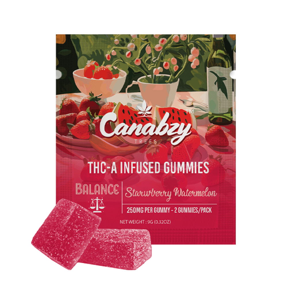 Canabzy THC-A Infused Gummies 500mg 2ct - Strawberry Watermelon