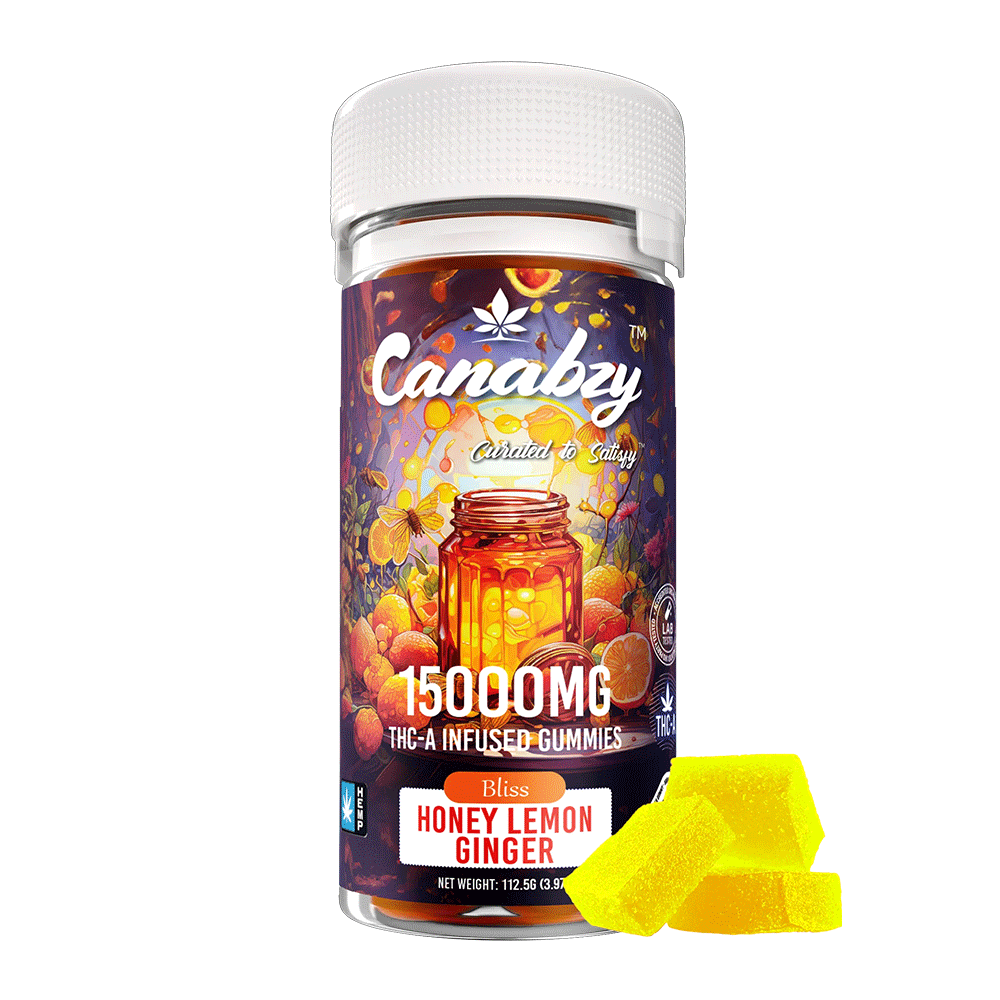 Canabzy THC-A Infused Gummies 15000mg 30ct - Honey Lemon Ginger