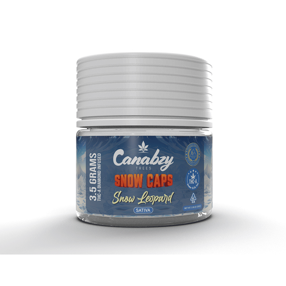 Canabzy Snow Caps THC-A Infused Flower  –  3.5 Grams – Snow Leopard