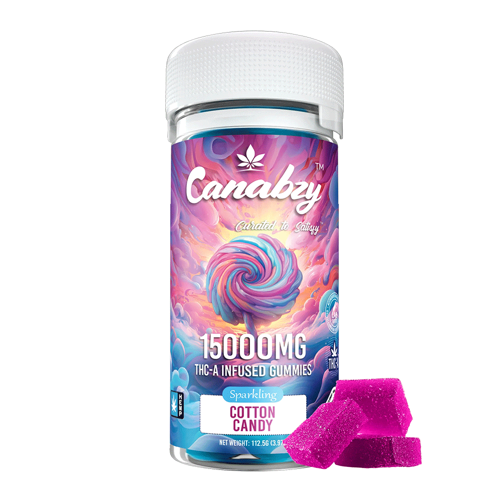 Canabzy THC-A Infused Gummies 15000mg 30ct - Cotton Candy