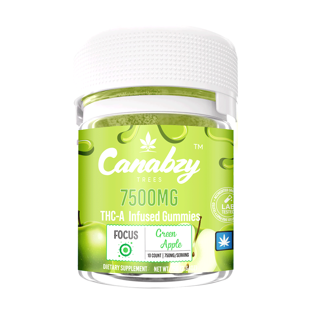 Canabzy THC-A Infused Gummies 7500mg - Green Apple