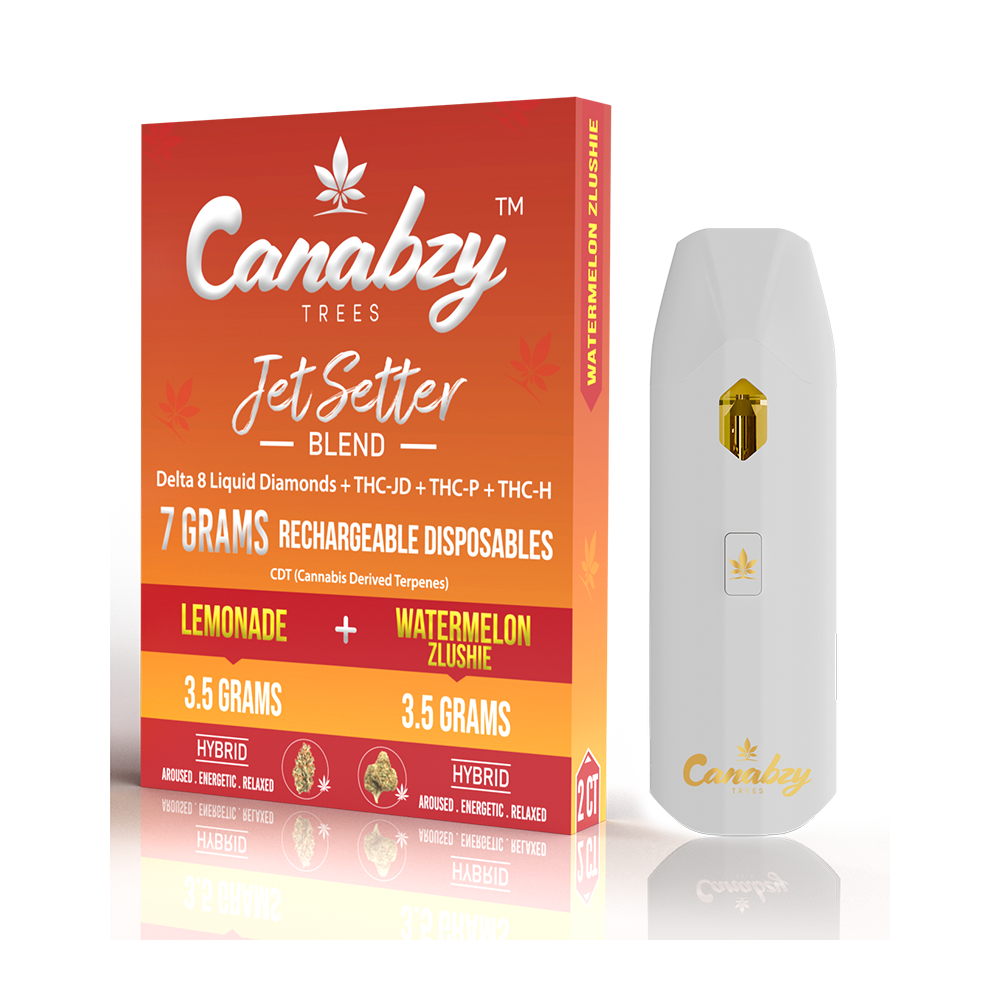 Canabzy Disposable – Jet Setter – Lemonade + Watermelon Zlushie