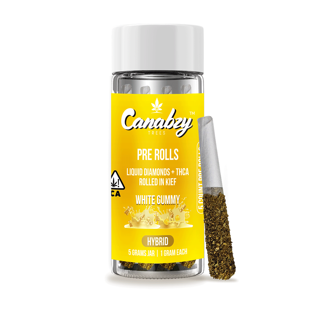 Canabzy Kief Coated Pre-Rolls – 5000mg – White Gummy