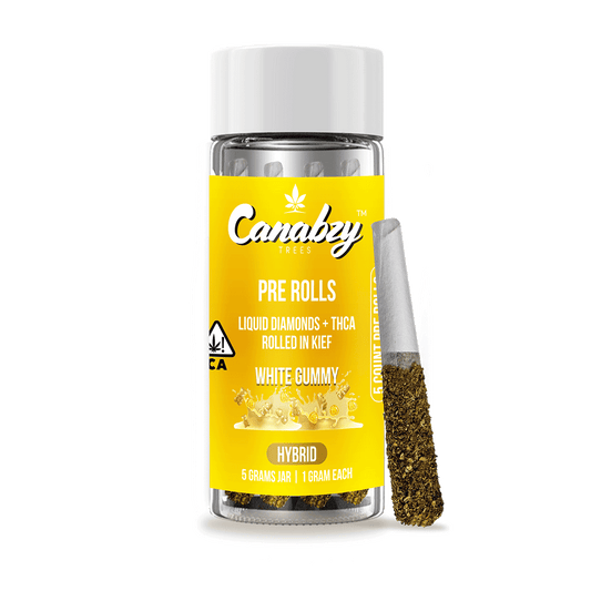 Canabzy Kief Coated Pre-Rolls  –  5000mg –  White Gummy