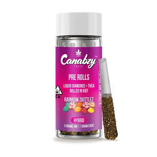 Canabzy Kief Coated Pre-Rolls  –  5000mg –  Rainbow Zkittlez