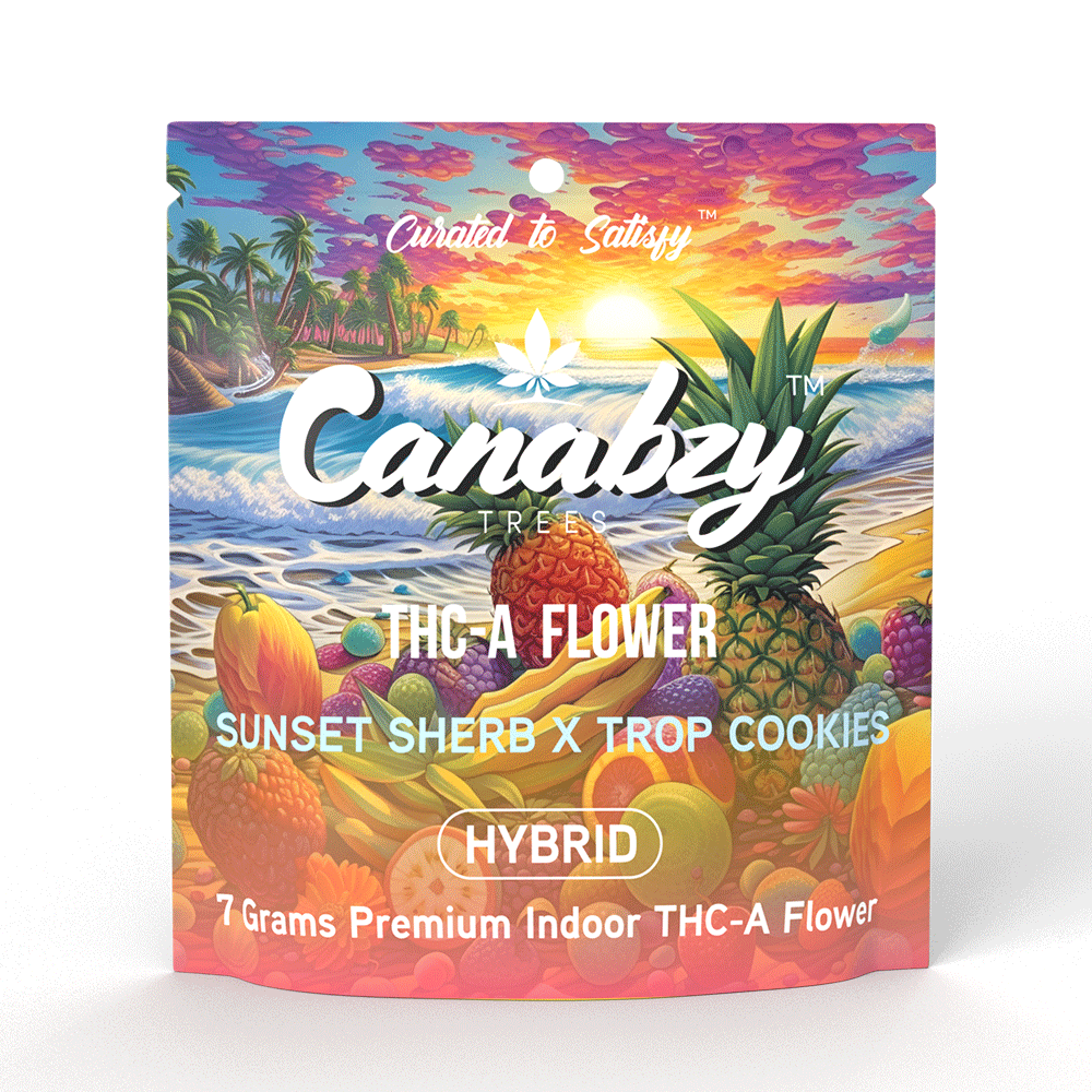 Canabzy THC-A Flower  –  7 Grams –  Sunset Sherb x Tropical Cookies