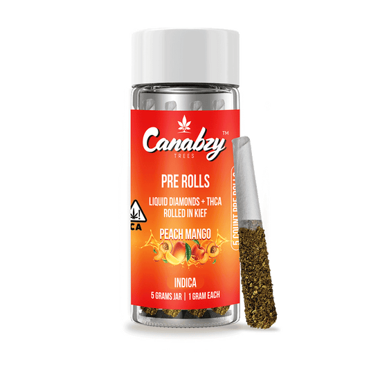 Canabzy Kief Coated Pre-Rolls  –  5000mg –  Peach Mango