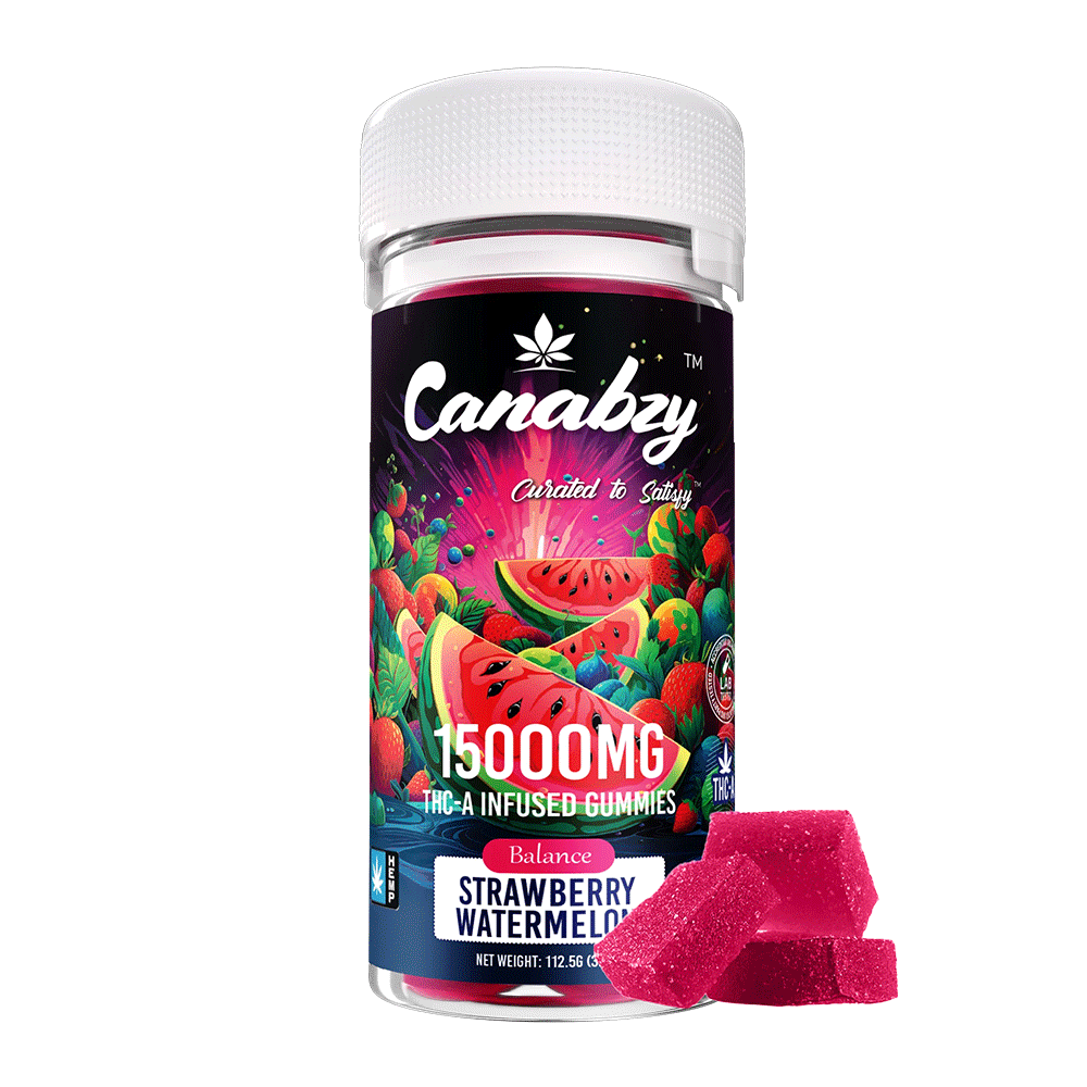 Canabzy THC-A Infused Gummies 15000mg 30ct - Strawberry Watermelon