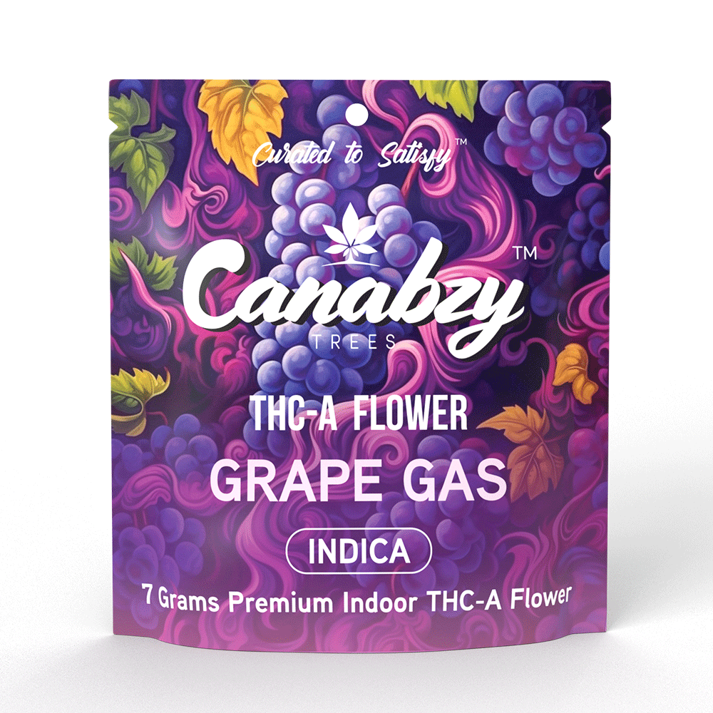 Canabzy THC-A Flower – 7 Grams – Grape Gas