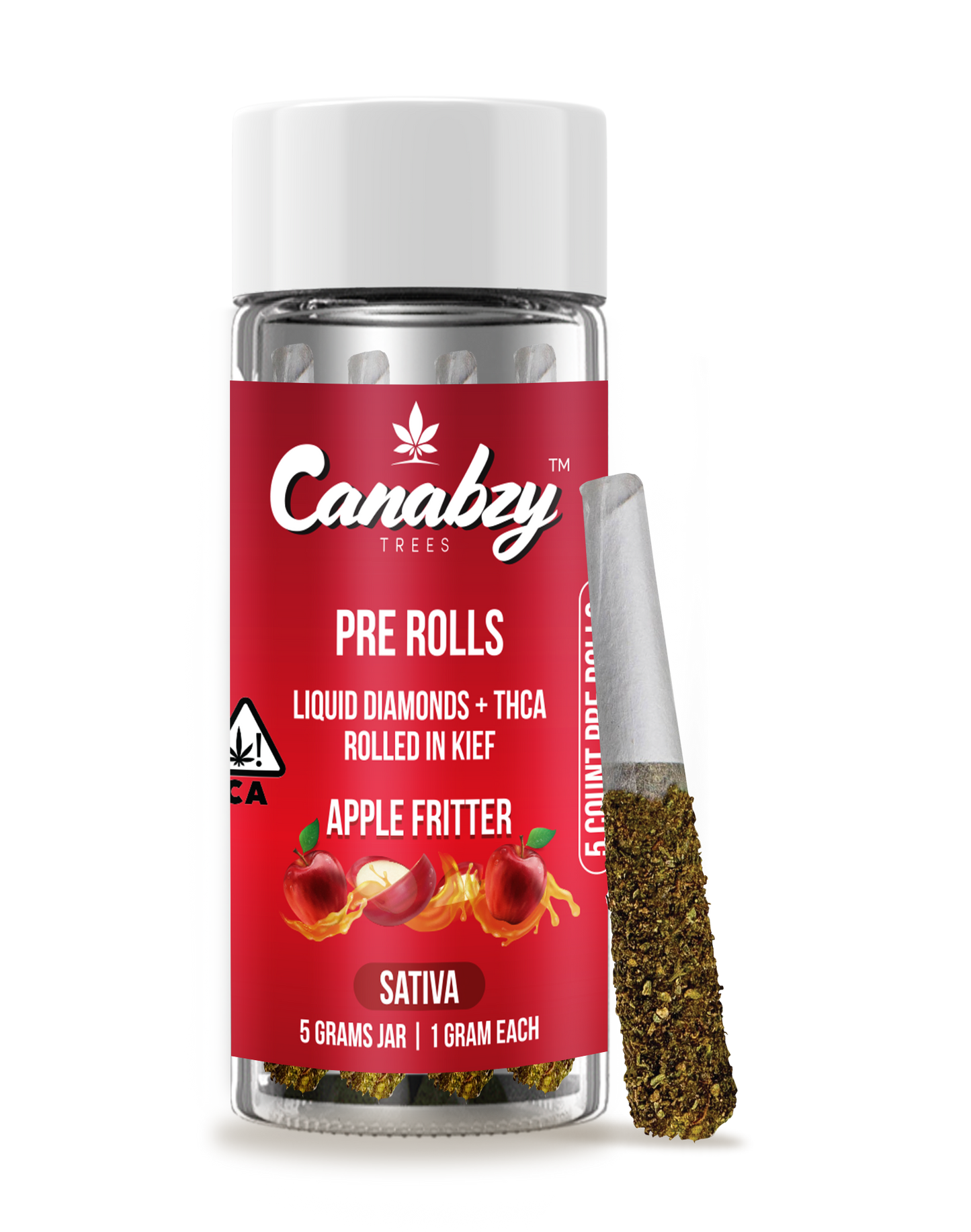 Canabzy Kief Coated Pre-Rolls  –  5000mg –  Apple Fritter