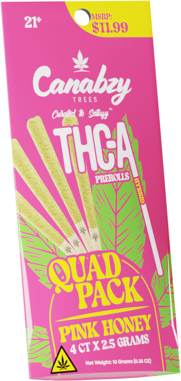 Canabzy THC-A 4ct Prerolls Quad Pack - Pink Honey