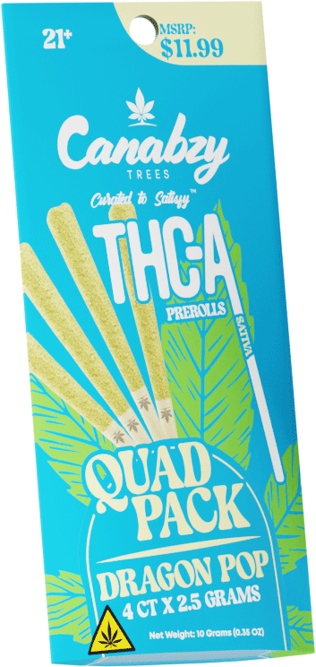Canabzy THC-A 4ct Prerolls Quad Pack - Dragon Pop