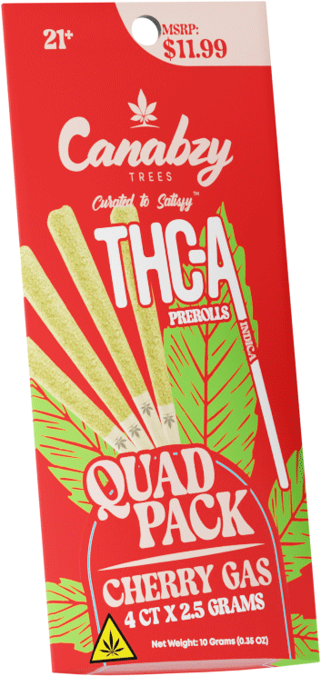 Canabzy THC-A 4ct Prerolls Quad Pack - Cherry Gas