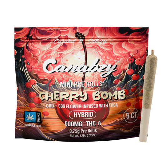 Canabzy Mini Pre Rolls  – 500mg – Cherry Bomb