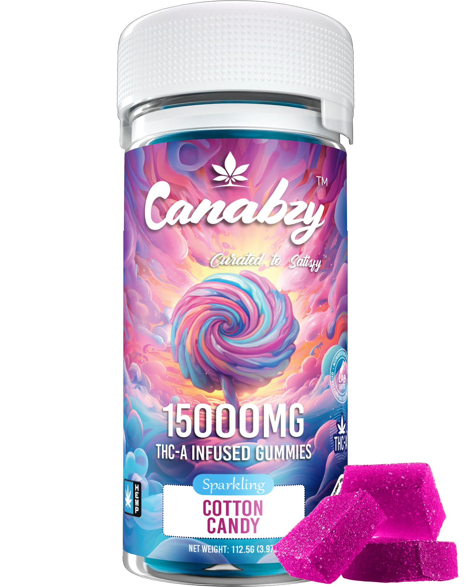 Canabzy THC-A Infused Gummies 15000mg 30ct - Cotton Candy