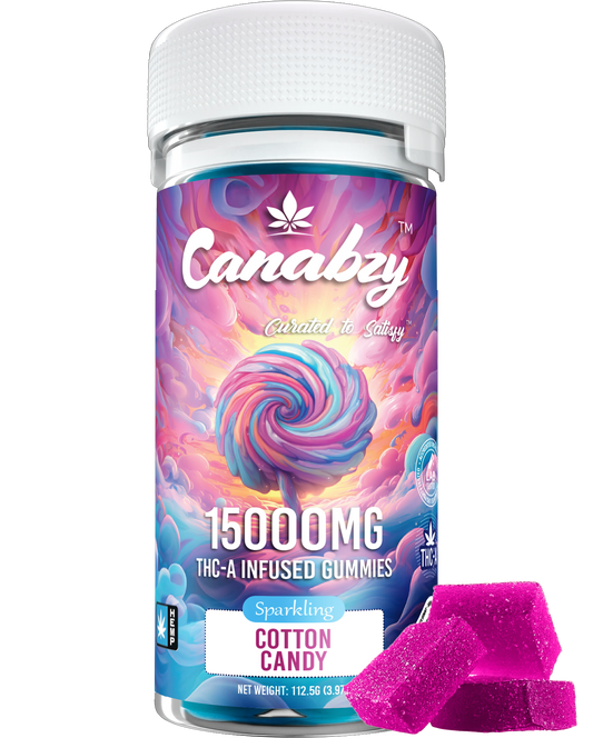 Canabzy THC-A Infused Gummies 15000mg 30ct - Cotton Candy