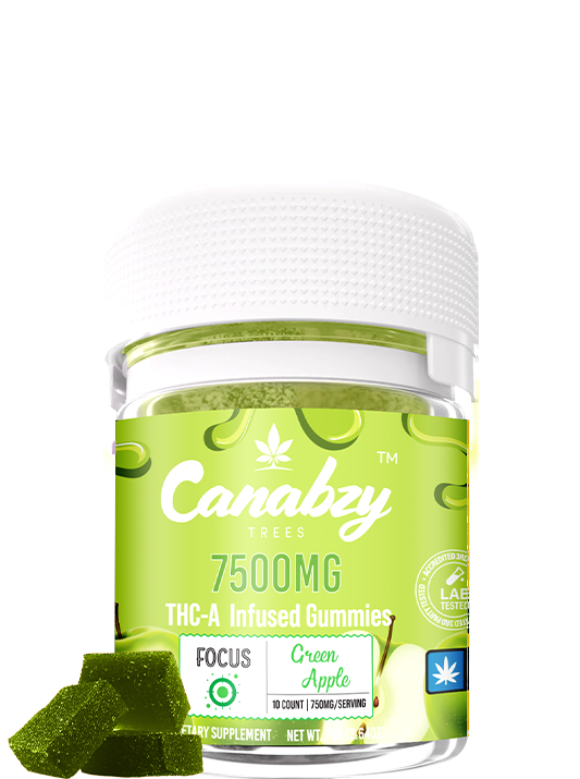 Canabzy THC-A Infused Gummies 7500mg - Green Apple