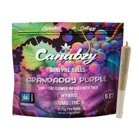 Canabzy Mini Pre Rolls  – 500mg – Grandaddy Purple