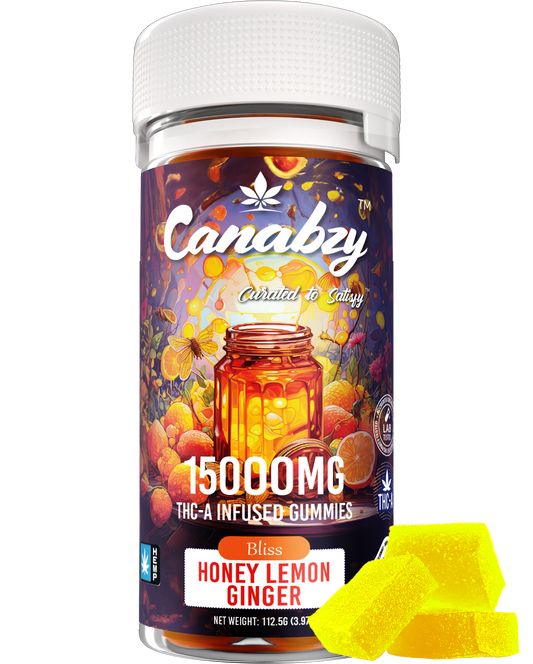 Canabzy THC-A Infused Gummies 15000mg 30ct - Honey Lemon Ginger