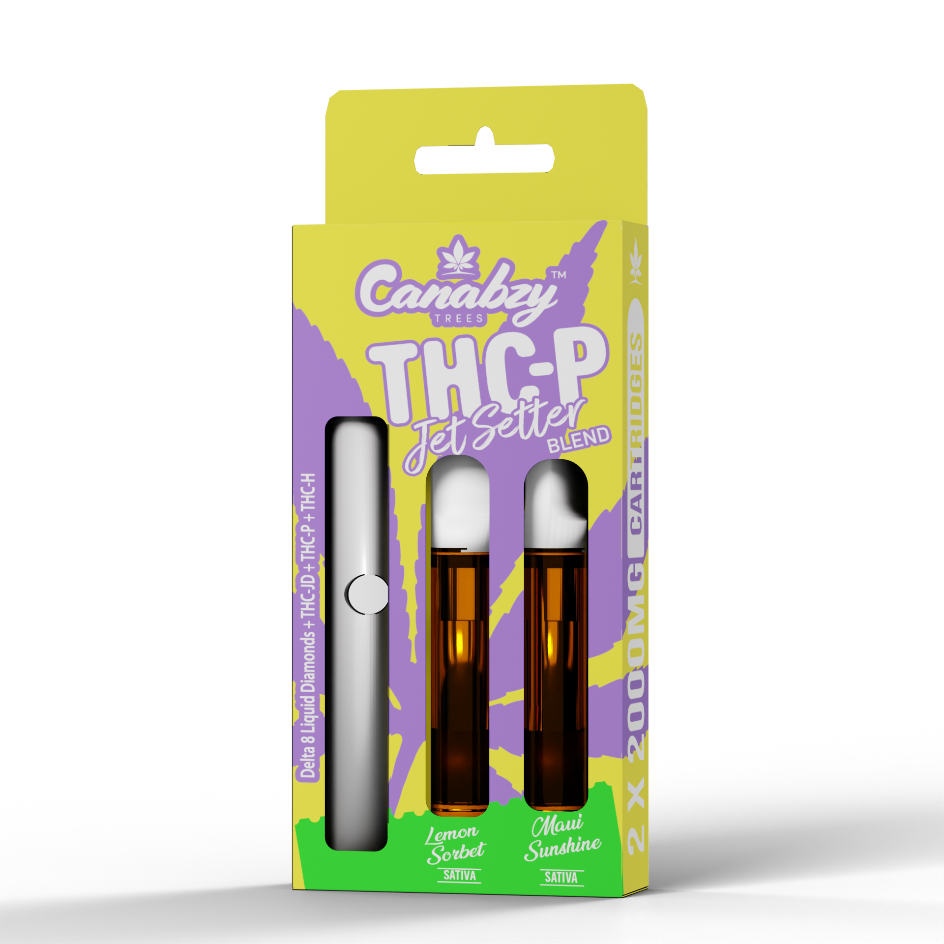 Canabzy Cartridge Jet Setter Blend w/ FREE Battery - Lemon Sorbet + Maui Sunshine