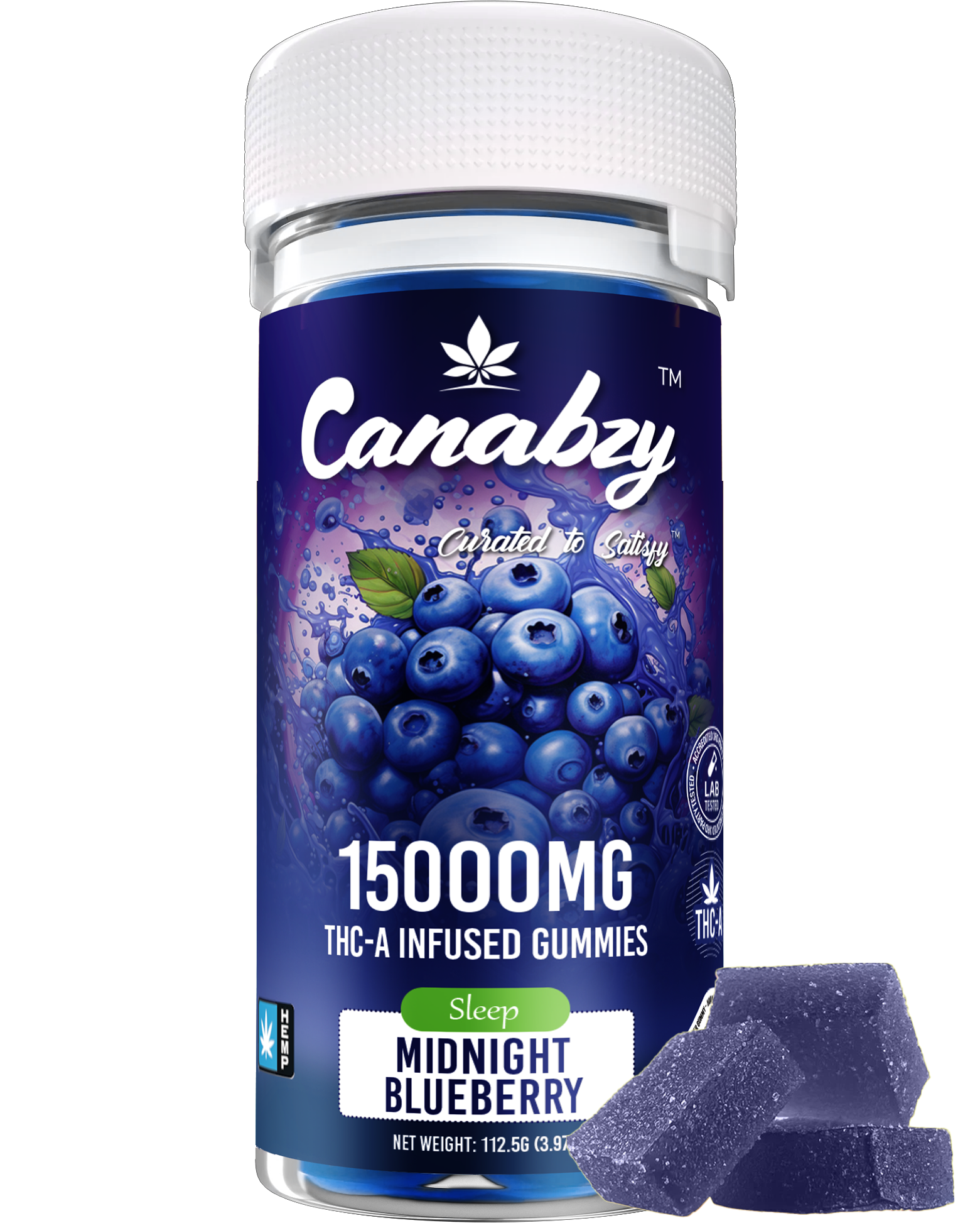 Canabzy THC-A Infused Gummies 15000mg 30ct - Midnight Blueberry