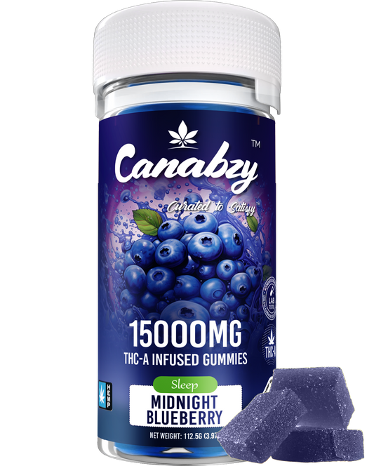 Canabzy THC-A Infused Gummies 15000mg 30ct - Midnight Blueberry