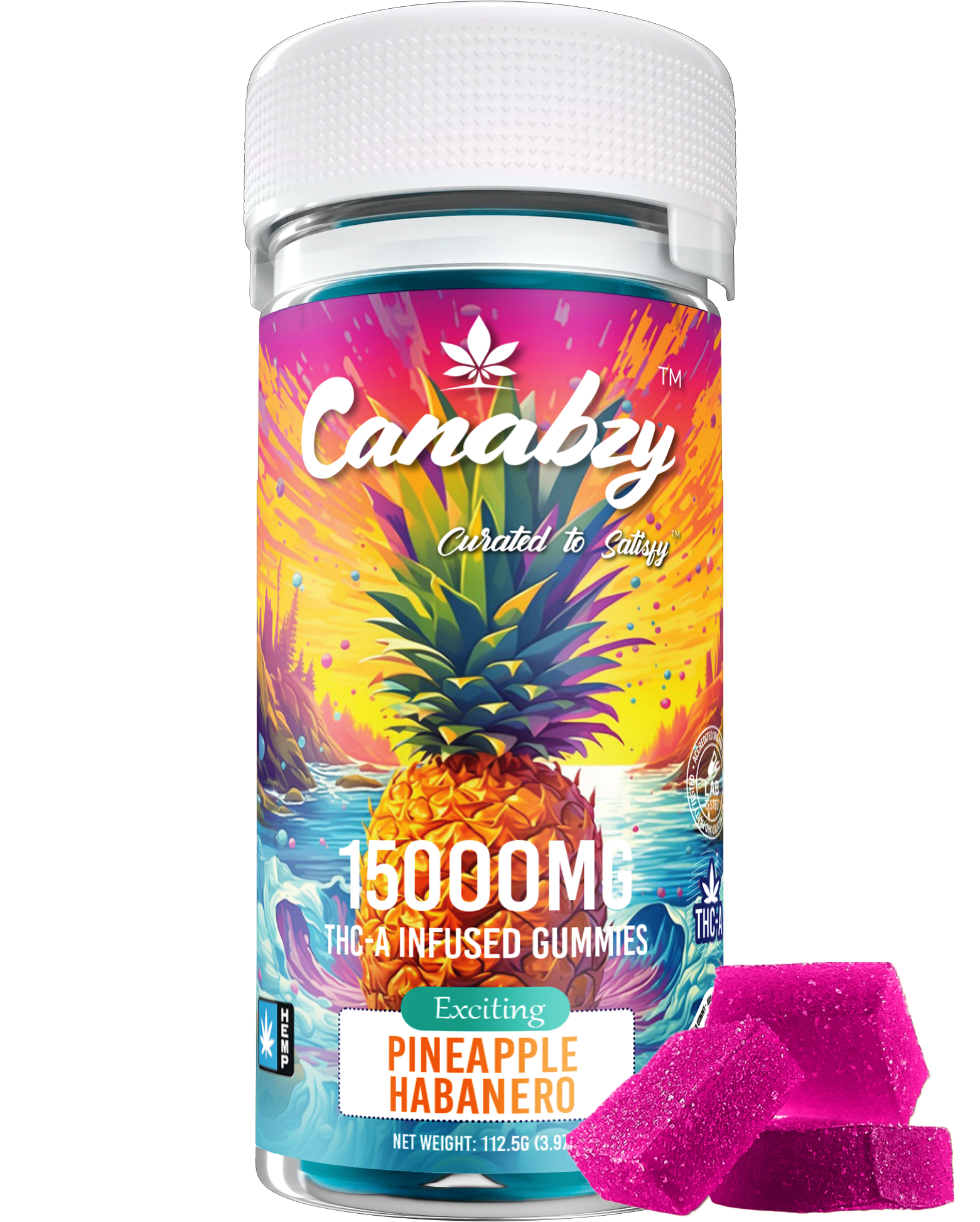 Canabzy THC-A Infused Gummies 15000mg 30ct - Pineapple Habanero