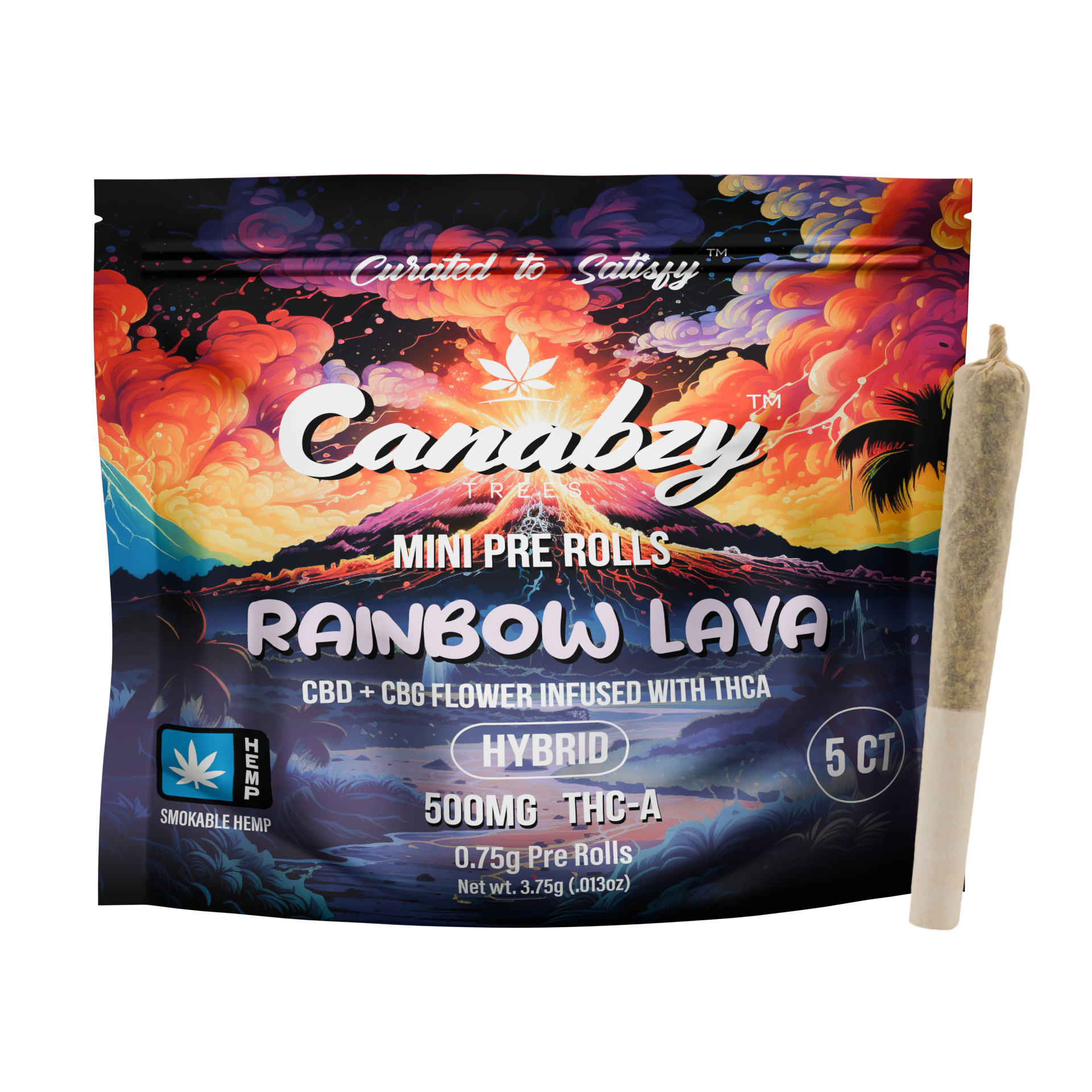 Canabzy Mini Pre Rolls  – 500mg – Rainbow Lava