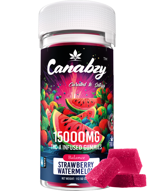 Canabzy THC-A Infused Gummies 15000mg 30ct - Strawberry Watermelon