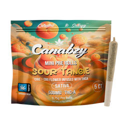 Canabzy Mini Pre Rolls  – 500mg – Sour Tangie