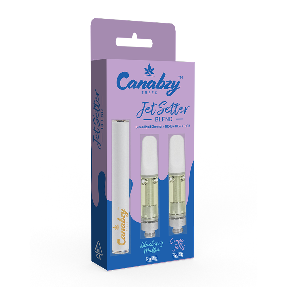 Canabzy Cartridge Jet Setter Blend w/ FREE Battery - Blueberry Muffin + Grape Jelly