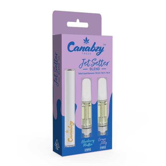 Canabzy Cartridge Jet Setter Blend w/ FREE Battery - Blueberry Muffin + Grape Jelly