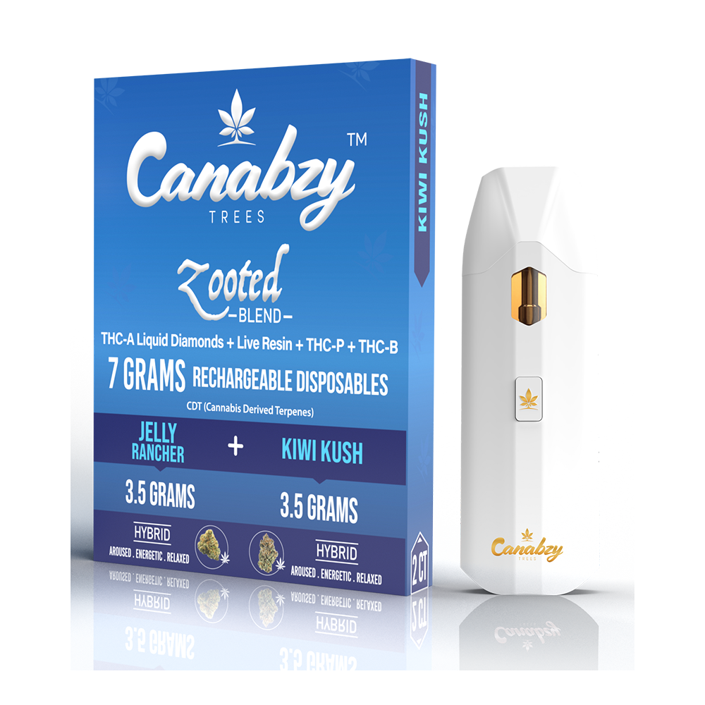 Canabzy Disposable – Zooted Blend – Jelly Rancher + Kiwi Kush