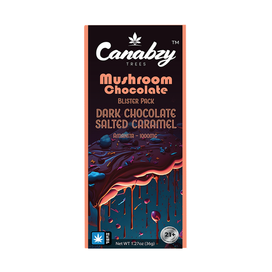 Canabzy Chocolate Amanita 1000mg – Dark Chocolate Salted Caramel