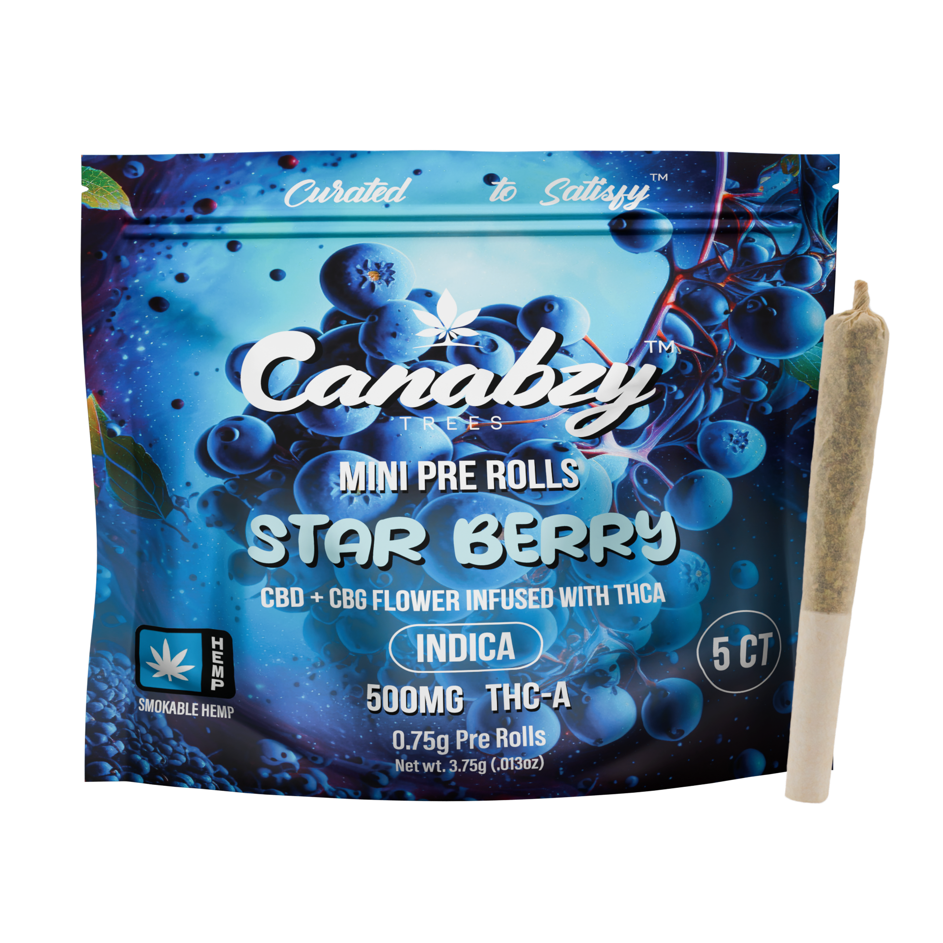 Canabzy Mini Pre Rolls  – 500mg – Star Berry