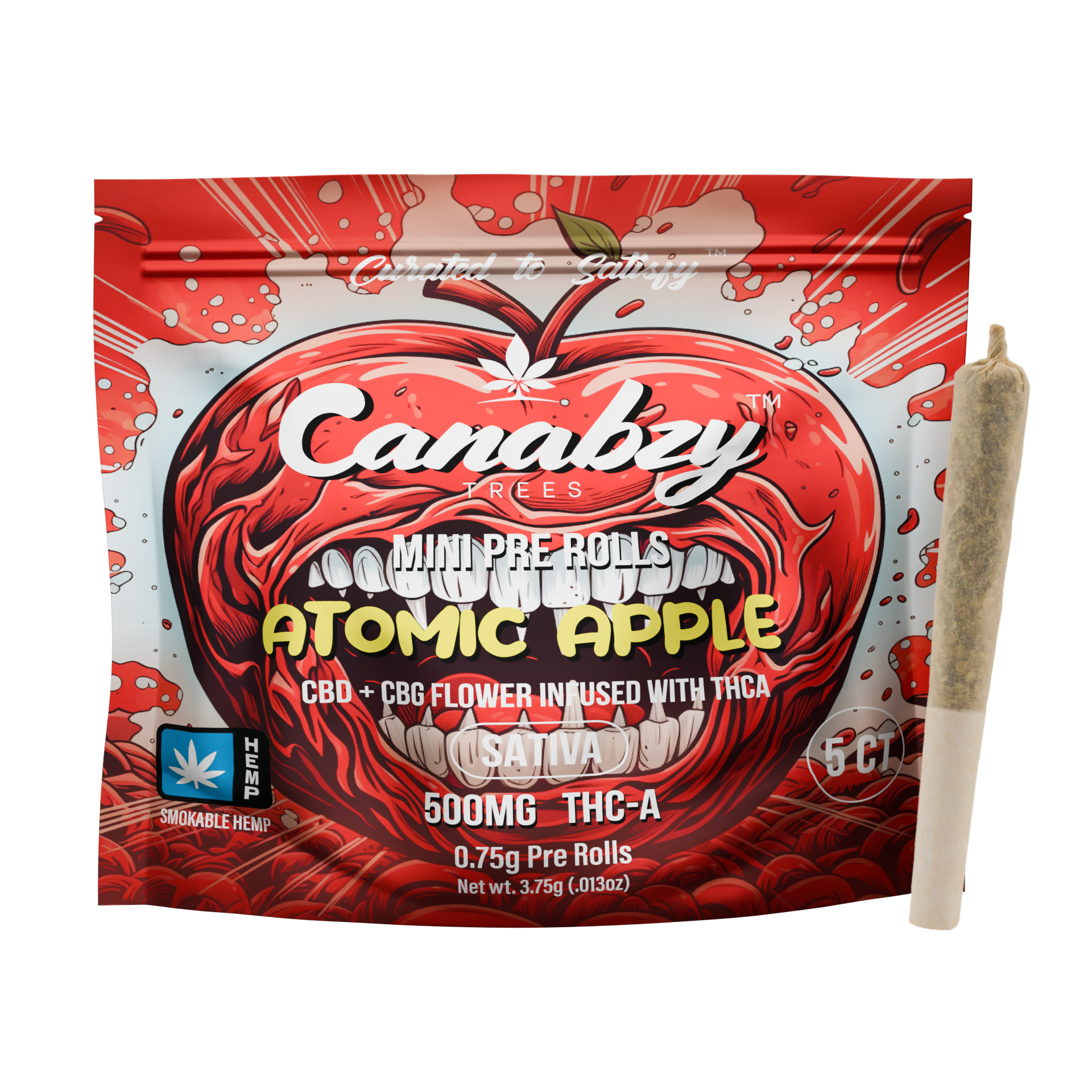 Canabzy Mini Pre Rolls  – 500mg – Atomic Apple