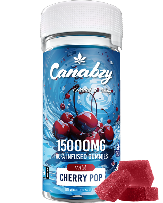 Canabzy THC-A Infused Gummies 15000mg 30ct - Cherry Pop