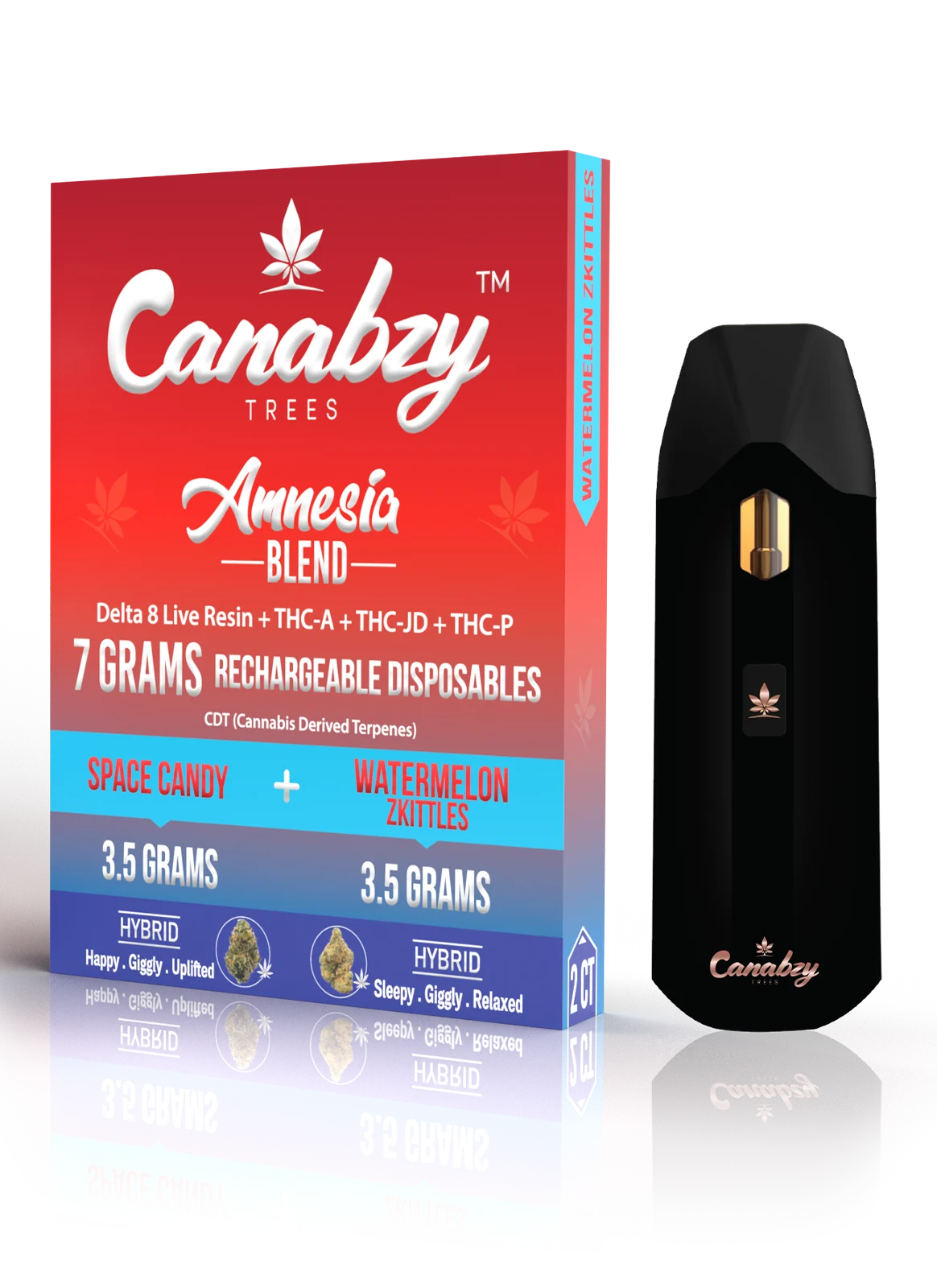 Canabzy Disposable – Amnesia Blend – Space Candy + Watermelon Zkittles