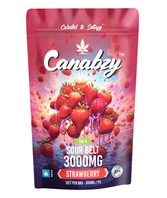 Canabzy Sour Belts – 3000mg – Strawberry