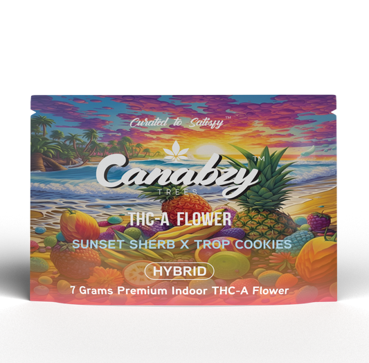 Canabzy THC-A Flower  –  7 Grams –  Sunset Sherb x Tropical Cookies