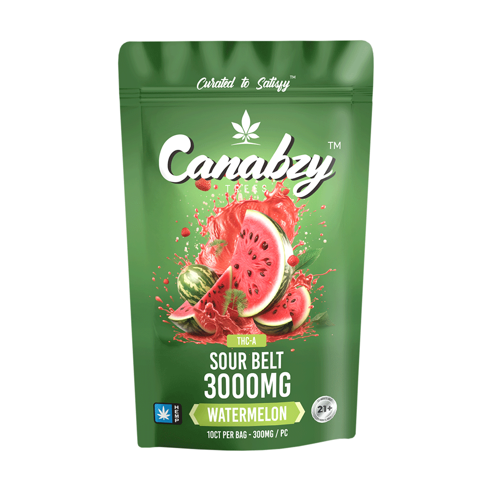 Canabzy Sour Belts – 3000mg – Watermelon