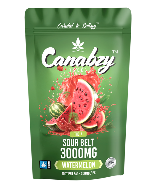 Canabzy Sour Belts – 3000mg – Watermelon