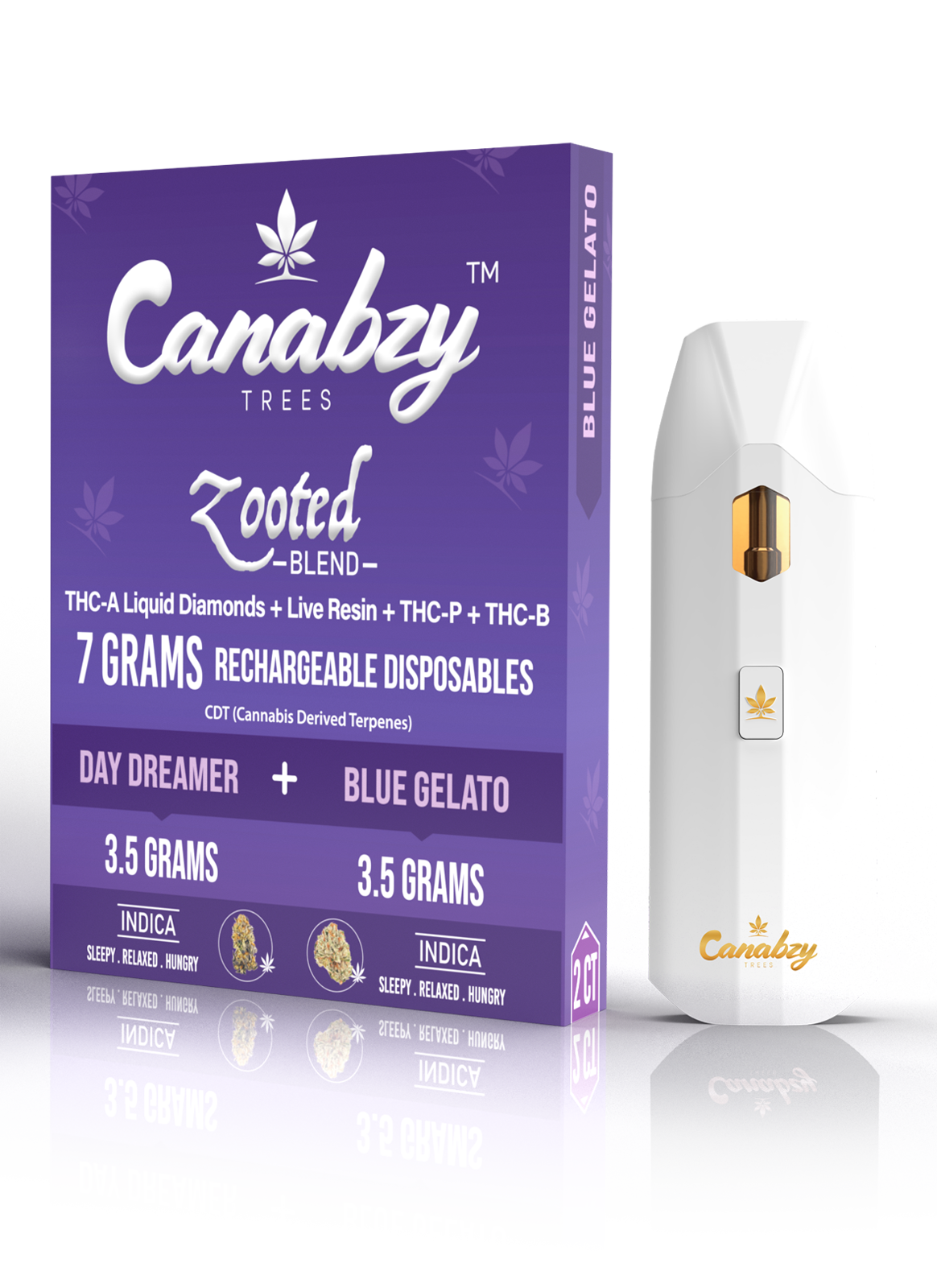 Canabzy Disposable – Zooted Blend – Day Dreamer + Blue Gelato